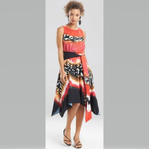 Natori Safari Sarong Dress size 8 Red - Picture 1 of 14